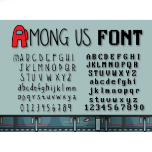 AMONG US SVG Among Us Font Clipart Alphabet Letters Number Birthday Decor Party Vector Print Cut for Critcut Silhouette Brother