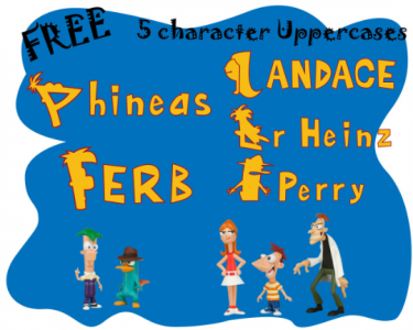 Phineas and Ferb Font SVG Face Letter Phineas face, Ferb face, Candace face, Dr Heinz face, Perry face, Face images svg png pdf dxf