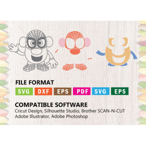 Mr Potato Head SVG Cut File Toy Story Spiderman Spider Man Digital Download Silhouette Cricut Decal Png Eps Dxf Vinyl Cut File Clipart Kids