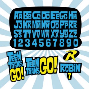 Teen Titans Go SVG Font Teen Titans Svg Alphabet Number Logo Symbol for Birthday Decor Party Decorations Clipart Print Cut Cricut Silhouette