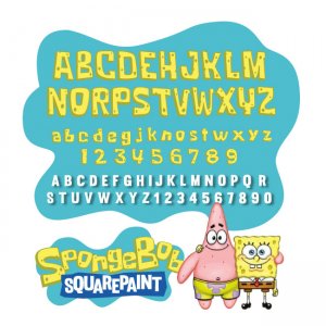 SpongeBob SVG, SpongeBob Font, Sponge Bob SVG File, Spongebob for Cricut, Alphabet Letters Cut Png Pdf Dxf File, Cheese Font, 3D Font