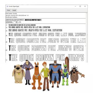 Scoob Font Installable OTF TTF fonts True Type Format Scooby-Do To Install in pc or mac for Cricut Design Space Alphabet Letters