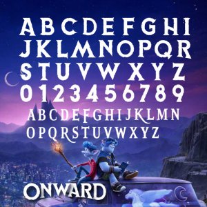 Onward Font SVG Vector Print Cut for Cricut Silhouette Brother Onward Alphabet Letters Number Birthday Decor Party Disney Pixar Cut Files