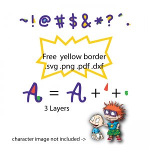 Rugrats Font Rugrats SVG Birthday Party Alphabet Letters Number Birthday Decor Party Decorations Clipart Print Cut Cricut Silhouette Brother