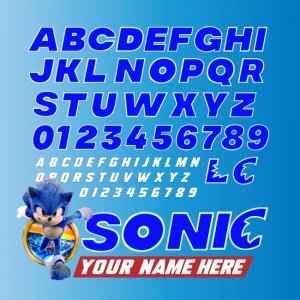 Sonic Font SVG Sonic Alphabet The Hedgehog Vector Free Image Print Cut for Cricut Silhouette Brother Sonic Number Birthday Decor Party