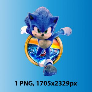 The Hedgehog Sonic SVG Vector Free Image Download No background colored