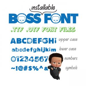 COOL Baby Font, TTF OTF File, True Type Font, Open Type Font, to Install Pc or Mac Cool Baby Font Boss Alphabet Number Symbol Baby Boss Font