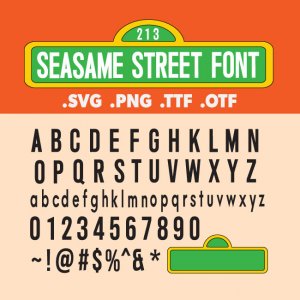 Seasame Street Font SVG PNG PDF DXF Logo Installable Font OTF TTF