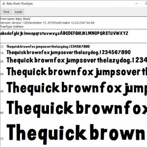 Baby Shark Font SVG PNG PDF DXF Installable OTF file Alphabet Number