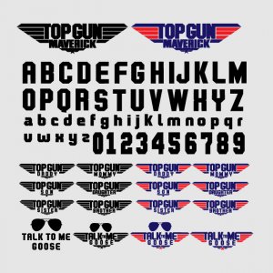 Talk To Me Goose SVG Top Gun Font SVG Maverick SVG Topgun Logo Sun Glasses PNG PDF DXF