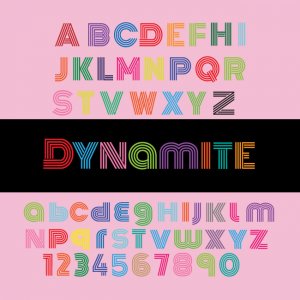 BTS Dynamite Font SVG Bangtan Boys K-Pop BTS Love Pink SVG PNG PDF DXF Download