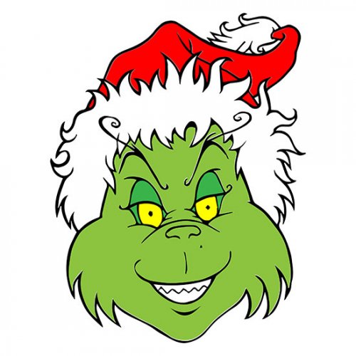 Grinch Angry Face Head SVG Free Download - SVG Marketplaces Vector ...