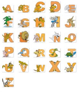 Animal Alphabet Clipart SVG Files PNG PDF DXF