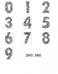 Tiger Zebra WildCat Patten Numbers SVG PNG Free Download