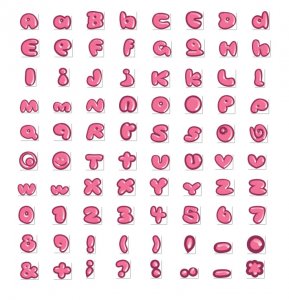 Bubble Gum Font SVG Alphabet Letter Number Symbol SVG PNG PDF DXF