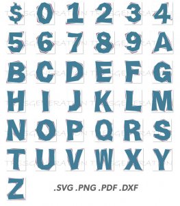 Stone Age Font SVG Alphabet Number SVG PNG PDF DXF