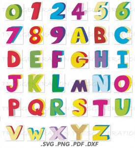 Party Banner Font SVG Colorful Alphabet Svg Png Pdf Dxf