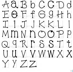 Round Dot Font Alphabet Letter SVG PNG PDF DXF