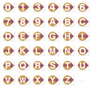 Arrow Eyeball Alphabet Letter Number Font SVG PNG PDF DXF