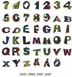 Mexican Font SVG Maya Inka Tacos Alphabet Letter Number Svg Png Pdf Dxf