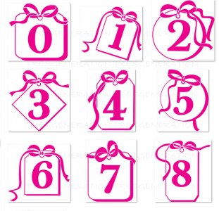 Gift Ribon Number Tag Svg Png Free Download