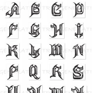 Black Crow Alphabet Letter SVG PNG PDF DXF