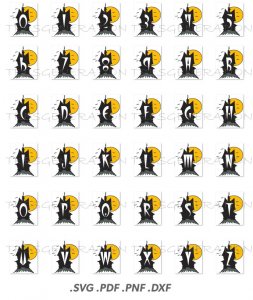 Halloween House Font SVG Alphabet Letter Number SVG PNG PDF DXF