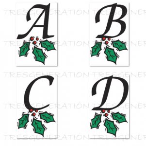 Christmas Ivy Font Alphabet Letter Number Svg Png Pdf Dxf