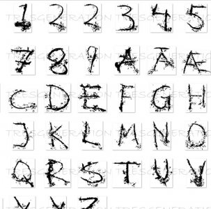 Brush Dry Spot Font SVG Alphabet Letter Number Png Pdf DXF