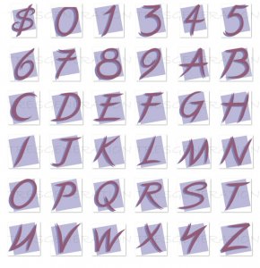 Post Card Alphabet Letter Number Pulple Card SVG Png Pdf Dxf