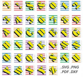 Screen Blinder Font SVG Alphabet Letter Png Pdf Dxf