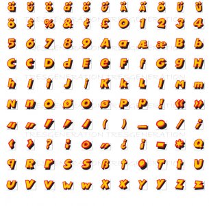 Cartoon Network Font SVG Italic Normal Fonts Alphabet Number Symbol 208 Letters Svg Png Pdf Dxf