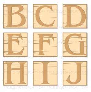 Wooden Alphabet Letter Font SVG Number Png Pdf Dxf