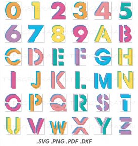 Offset Press Font Svg Alphabet Letter Number Png Pdf Dxf