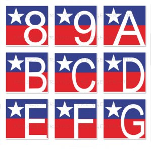 US Patriotic Flag Font Svg Texas Flag Alphabet Letter Number Png Pdf Dxf