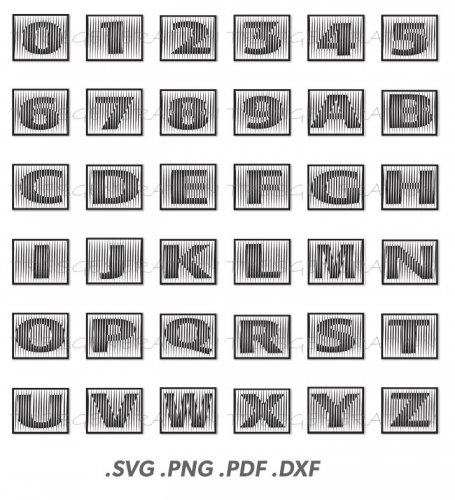 Block Font SVG Block Bar Alphabet Letters PNG PDF DXF - SVG ...