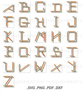 Plumbing Pipe Font Svg Alphabet Letter Only Svg Png Pdf Dxf