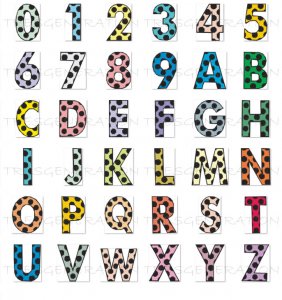 Polka Dot Alphabet Letter and Number Font Svg Png Pdf Dxf
