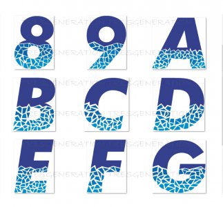 Ocean Ice Cube Alphabet Letter Number Font Svg Png Pdf Dxf