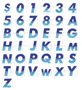 Ocean Ice Cube Alphabet Letter Number Font Svg Png Pdf Dxf