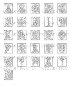 Garden Deco Font Alphabet Letter Only Svg Png Pdf Dxf