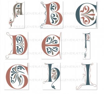 Roman Deco Font Svg Alphabet Letter Only Png Pdf Dxf