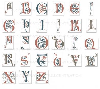 Roman Deco Font Svg Alphabet Letter Only Png Pdf Dxf